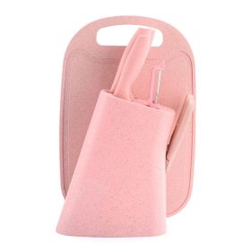 Color Straw Cutter with Cutting Board Set (Option: Pink 7PCs)